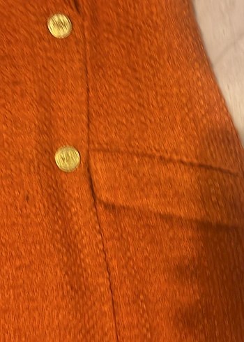 Turuncu Kısa Kollu Kruvaze Kaban - Görsel 3