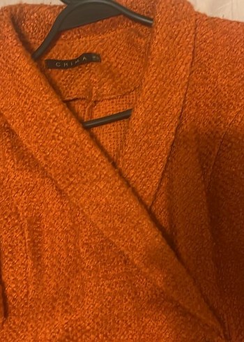 Turuncu Kısa Kollu Kruvaze Kaban - Görsel 6