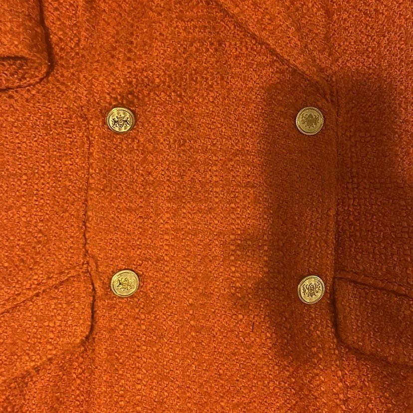 Turuncu Kısa Kollu Kruvaze Kaban - Görsel 4