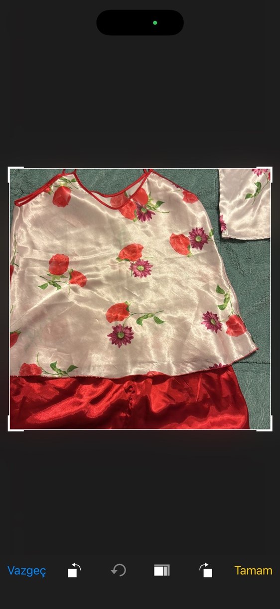 Kırmızı Vintage Bohem Kadın Pijama Takımı - Görsel 4