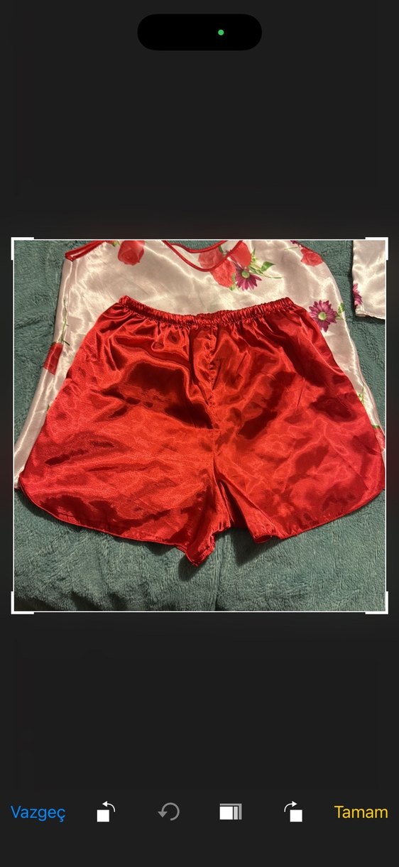 Kırmızı Vintage Bohem Kadın Pijama Takımı - Görsel 5