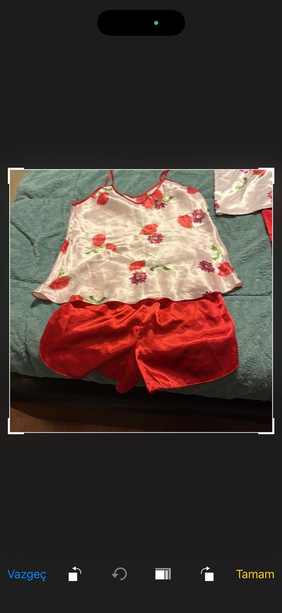 Kırmızı Vintage Bohem Kadın Pijama Takımı - Görsel 2