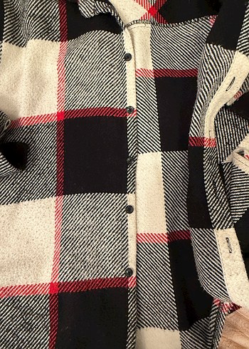 Düğmeli Ekose Kadın Gömlek - Görsel 3