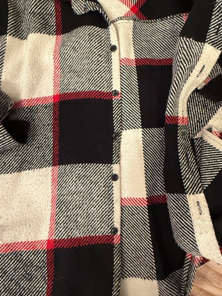 Düğmeli Ekose Kadın Gömlek - Görsel 3