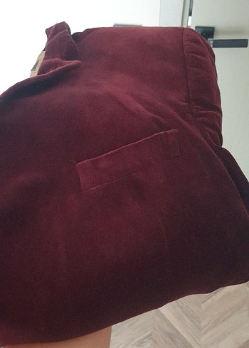 Diğer Bordo Süet Erkek Ceket, Düğmeli, Normal Boy