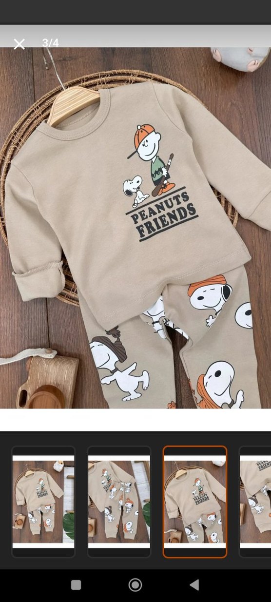 Uzun Kollu Kahverengi Baskılı Bebek Takımı - Görsel 3