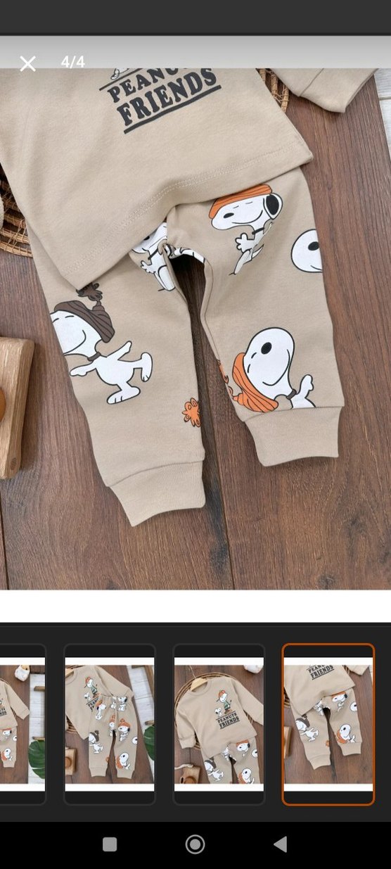 Uzun Kollu Kahverengi Baskılı Bebek Takımı - Görsel 4