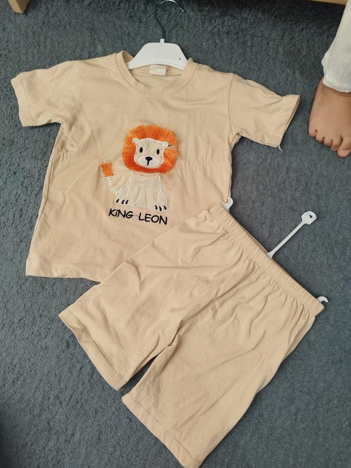 Kısa Kollu Aslan Baskılı Bebek Erkek Takımı - Görsel 2