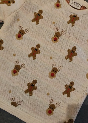 Kız Çocuk Baskılı Uzun Kollu Kazak - Görsel 2