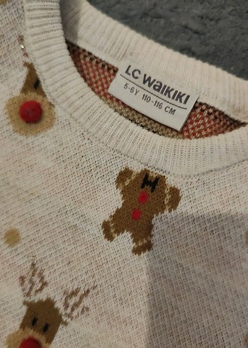 Kız Çocuk Baskılı Uzun Kollu Kazak - Görsel 4