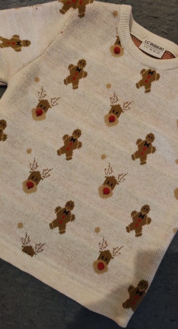 Kız Çocuk Baskılı Uzun Kollu Kazak - Görsel 2