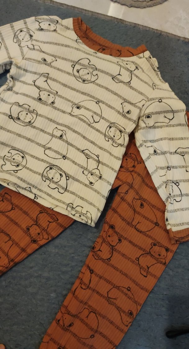 Uzun Kollu Erkek Bebek Örme Takım - Görsel 2