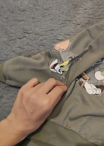 Nakışlı Gri Kız erkek Çocuk Eşofman Takımı - Görsel 3