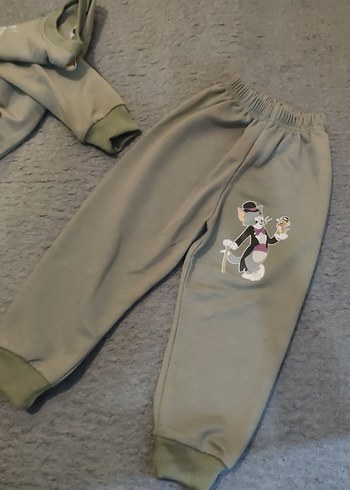 Nakışlı Gri Kız erkek Çocuk Eşofman Takımı - Görsel 7