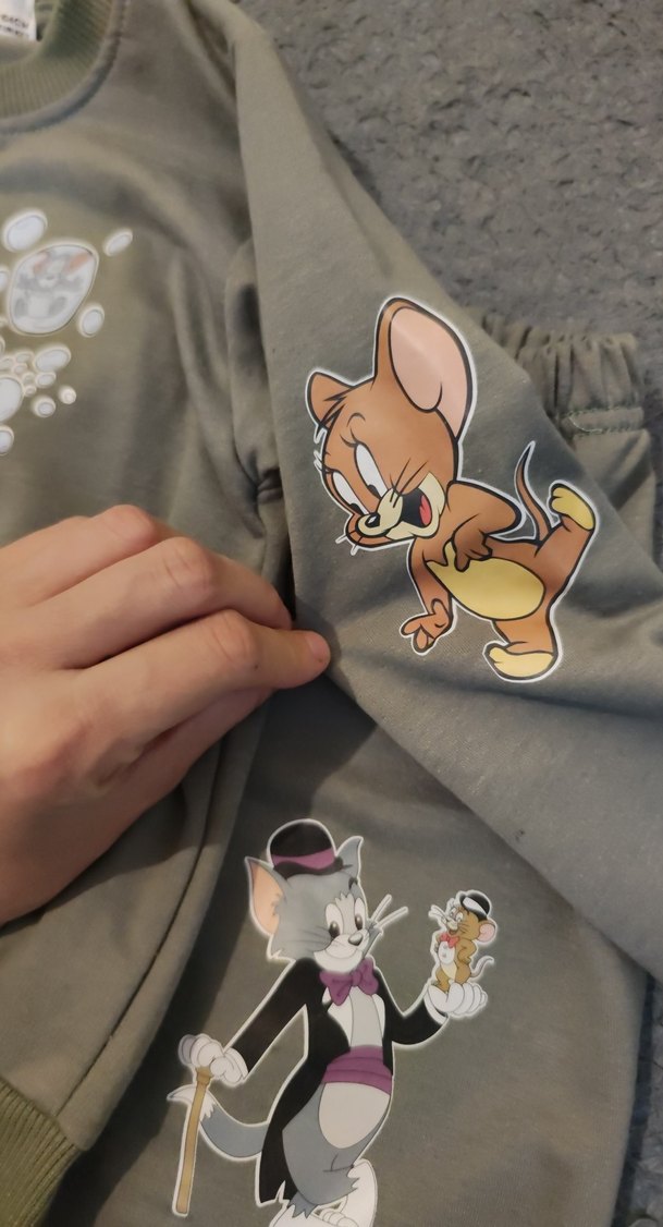 Nakışlı Gri Kız erkek Çocuk Eşofman Takımı - Görsel 4