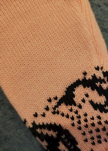 Kız Çocuk Pembe Yılan Desenli İnce Kazak - Görsel 9