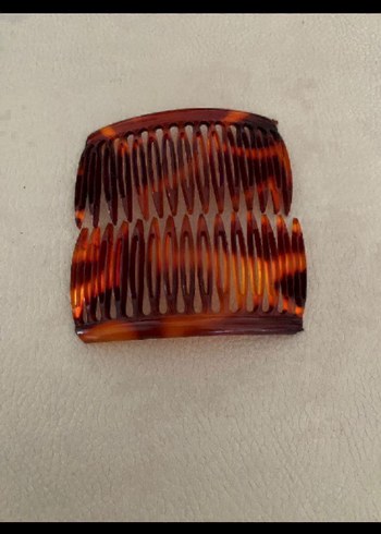 Vintage Koyu Bej Pliseli Saç Tarakları - Görsel 4