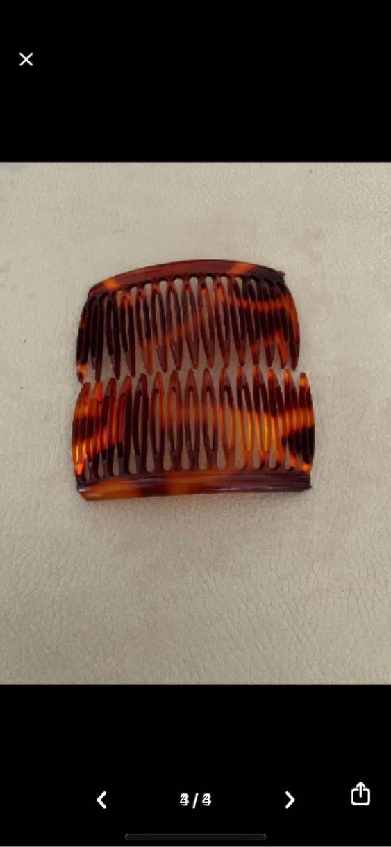 Vintage Koyu Bej Pliseli Saç Tarakları - Görsel 4