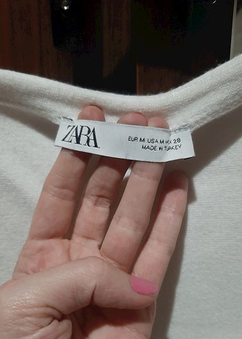 Beyaz Uzun Kollu Kadın Pamuklu Kazak - Görsel 2