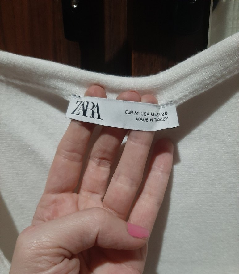 Beyaz Uzun Kollu Kadın Pamuklu Kazak - Görsel 2