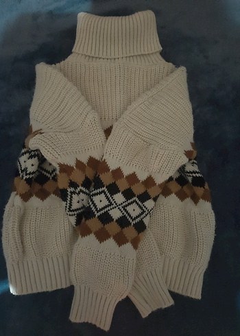 Bohem Stil Boğazlı Örgü Kadın Kazak - Görsel 2