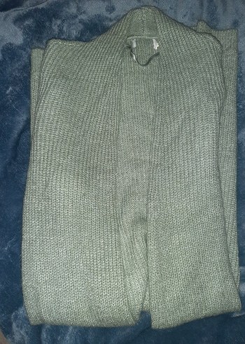 Gri Örgü Midi Uzun Kollu Kadın Hırka - Görsel 4