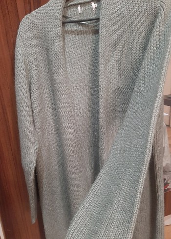 Gri Örgü Midi Uzun Kollu Kadın Hırka - Görsel 6