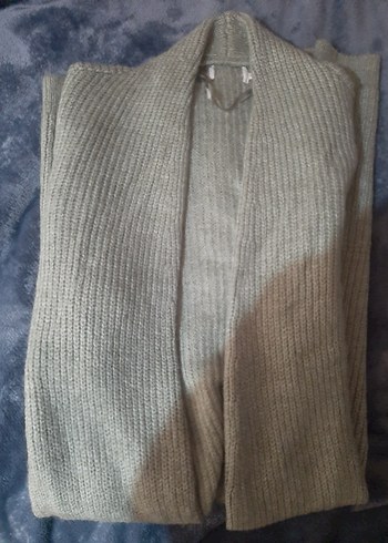 Gri Örgü Midi Uzun Kollu Kadın Hırka - Görsel 2