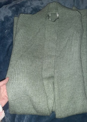 Gri Örgü Midi Uzun Kollu Kadın Hırka - Görsel 3