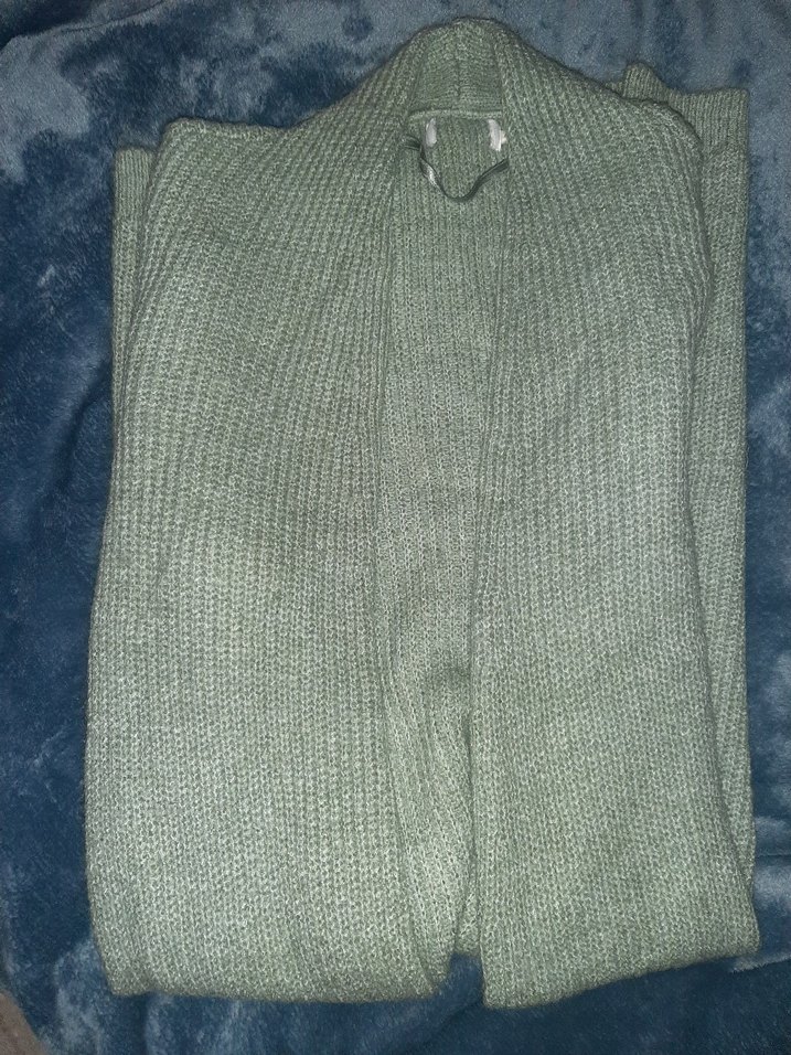 Gri Örgü Midi Uzun Kollu Kadın Hırka - Görsel 4