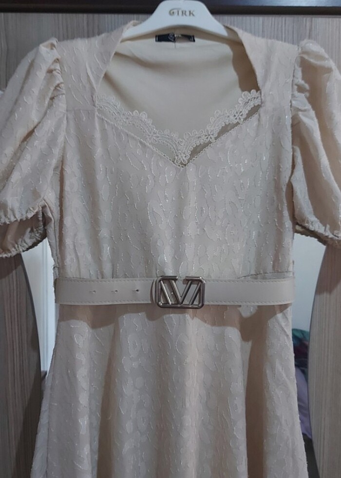 Bej elbise - Görsel 3