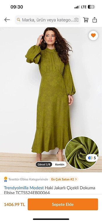 Trendyolmilla modest yağ yeşili elbise