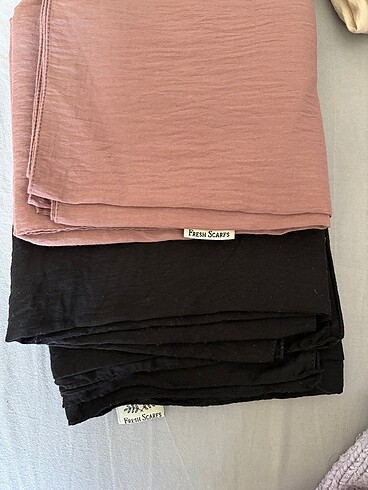 FRESH Scarfs pamuk crash şal siyah ve gülkurusu