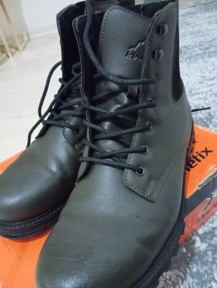 Haki Siyah Kamuflaj Desenli Erkek Bağcıklı Bot - Görsel 5