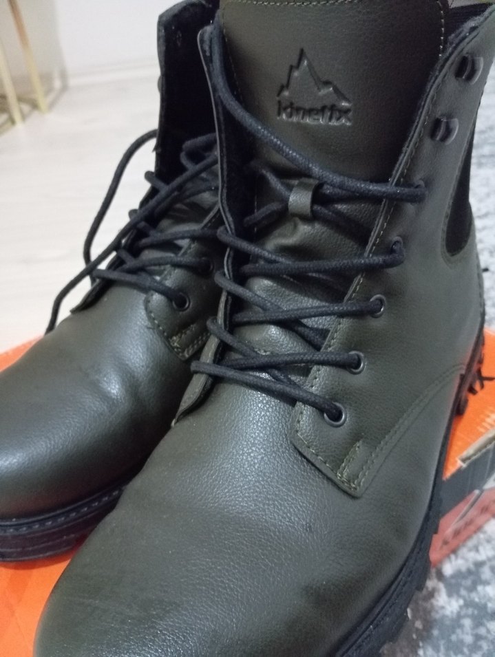 Haki Siyah Kamuflaj Desenli Erkek Bağcıklı Bot - Görsel 4