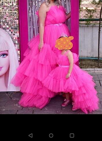 Anne kız çocuk doğum günü tasarım elbiseleri - Görsel 3