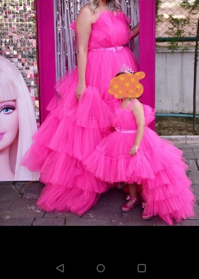 Anne kız çocuk doğum günü tasarım elbiseleri - Görsel 3