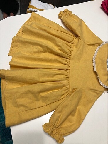 9-12 Ay Beden sarı Renk LCW elbise