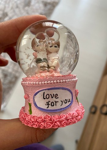 Pembe Aşıklar Temalı Kar Küresi Biblo - Görsel 3