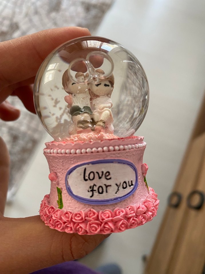 Pembe Aşıklar Temalı Kar Küresi Biblo - Görsel 3