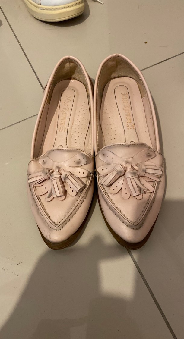 Bej Deri Püsküllü Kadın Loafer - Görsel 3