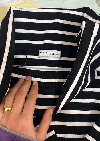Çizgili Siyah dilvin  Bluz - Görsel 3