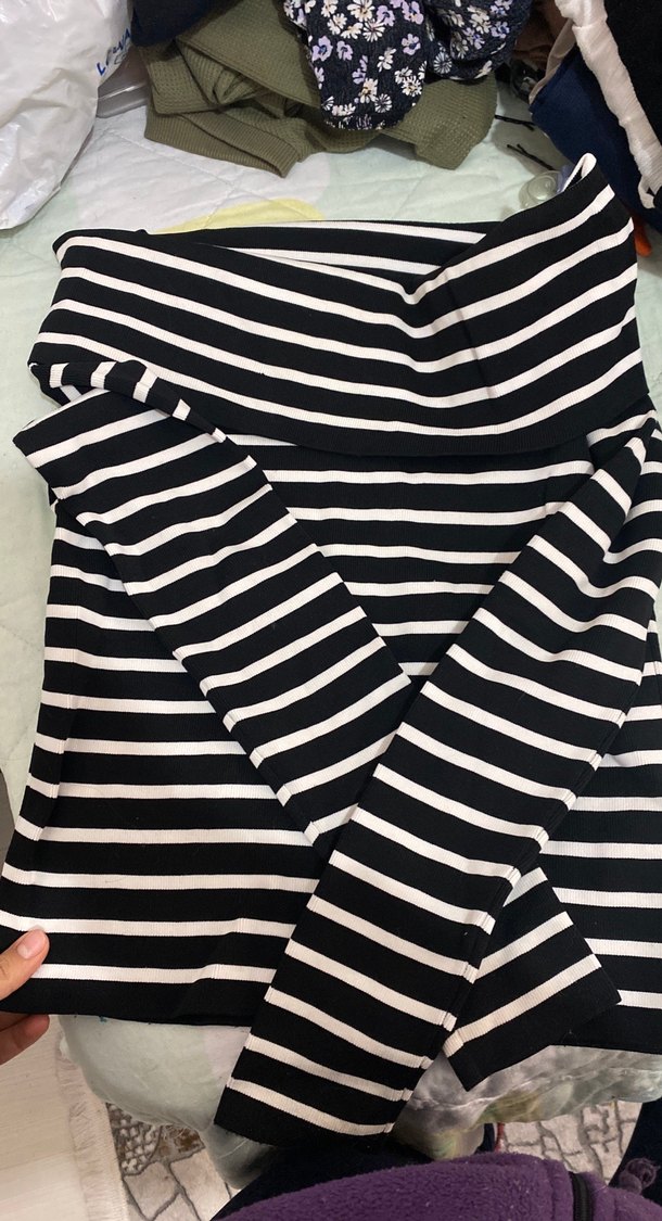 Çizgili Siyah dilvin  Bluz - Görsel 2