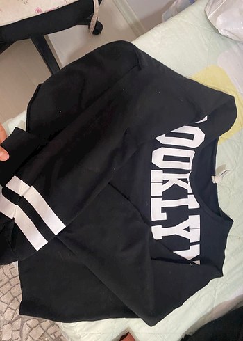 Siyah Uzun Kollu Baskılı Kadın Sweatshirt - Görsel 2