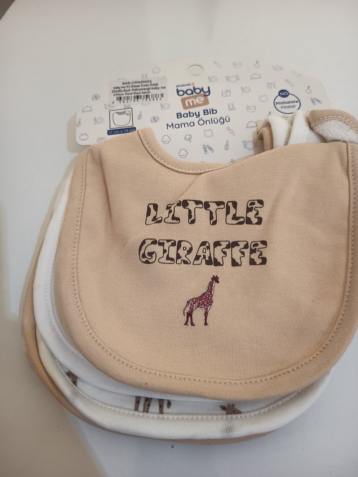 Bebek Önlüğü Seti, Pastel Kahverengi Baskılı - Görsel 4