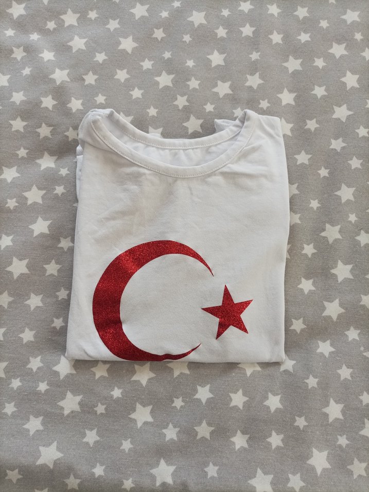 Kız Çocuk Beyaz Kısa Kollu Fırfırlı Tişört - Görsel 3