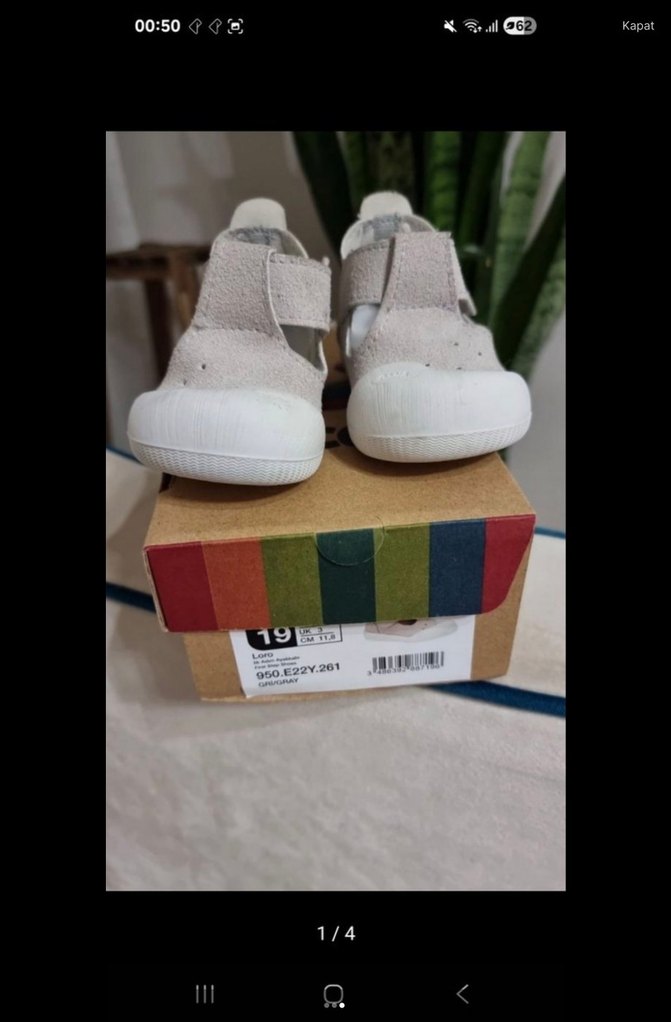 Gri Erkek Bebek İlk Adım Ayakkabısı - Görsel 2