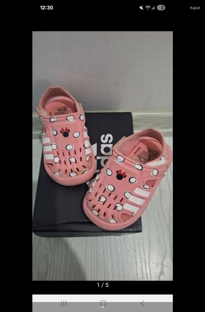 Kız Çocuk Pembe Baskılı Kaydırmaz Terlik - Görsel 2