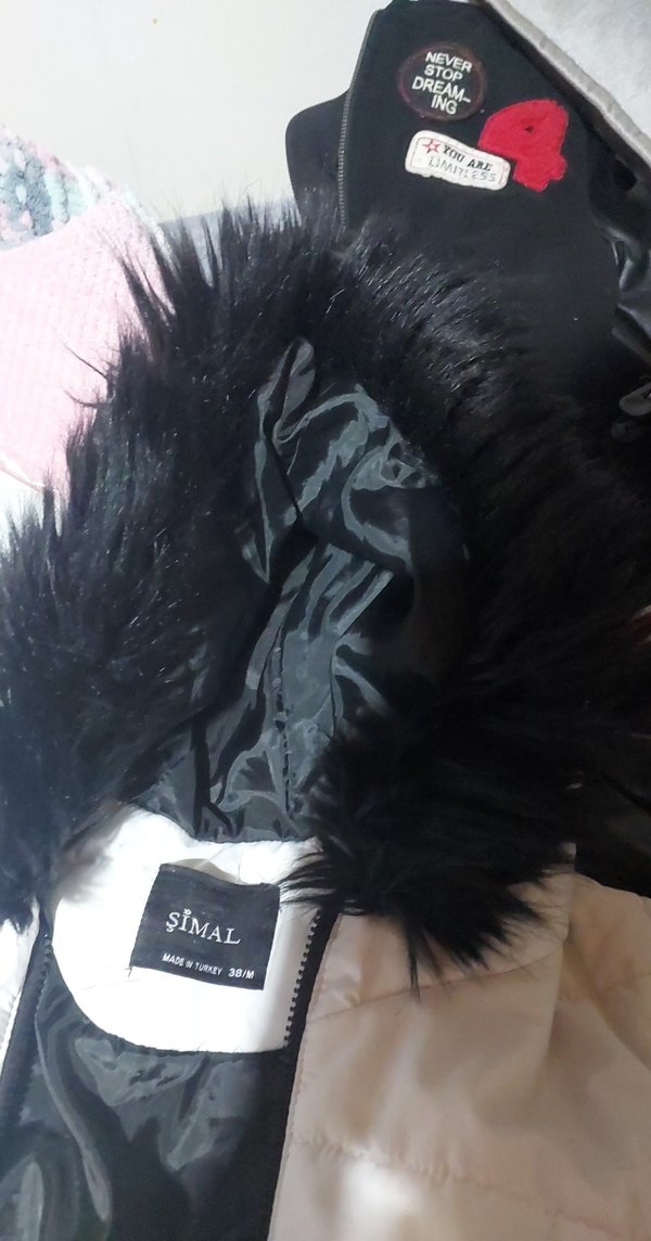 Beyaz Kürklü Kadın Kışlık Mont - Görsel 3