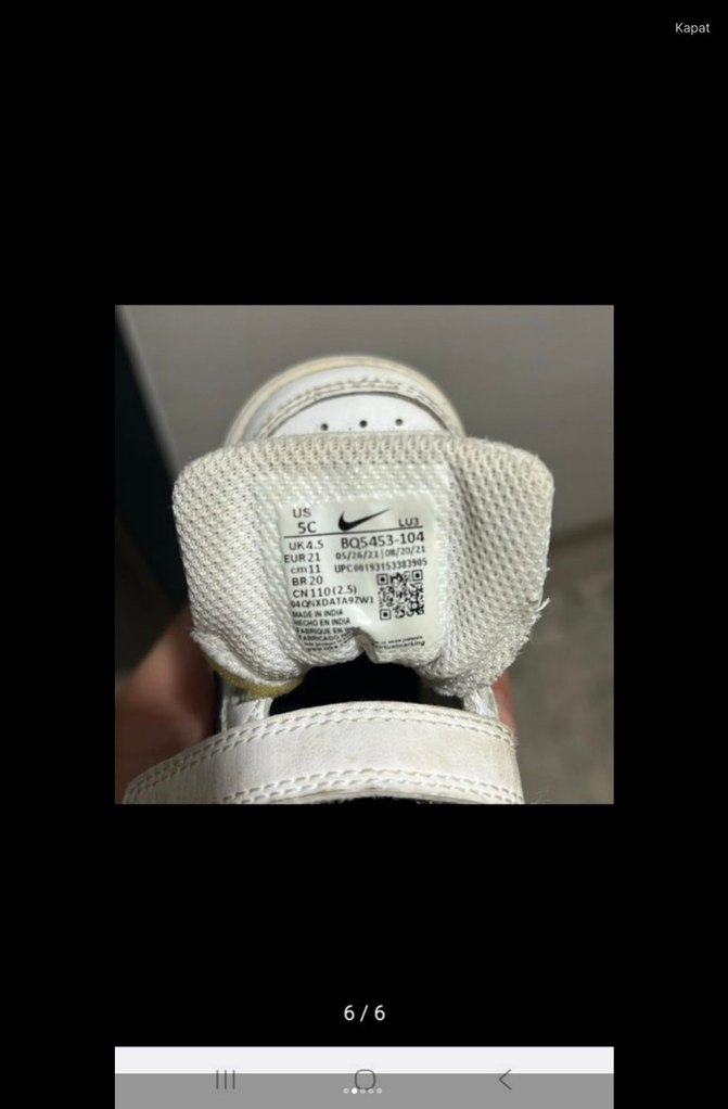 Çocuk Beyaz Cırtlı Spor Ayakkabı - Görsel 2